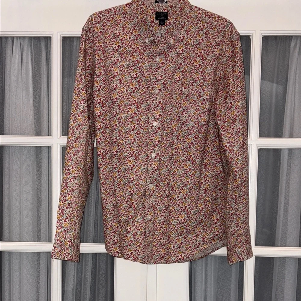 J.Crew flex wash slim floral long sleeve button-down shirt Size L